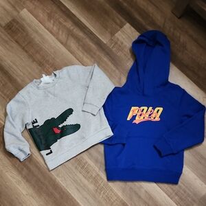 Polo Ralph Lauren & Lacoste Boys Sweatshirt Bundle Crocodile Logo Hoodie Size 6